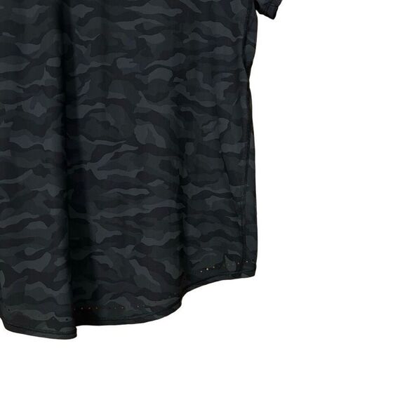 Lululemon Rise and Run Short Sleeve Camo Print Deep Coal Black - Picture 8 of 10